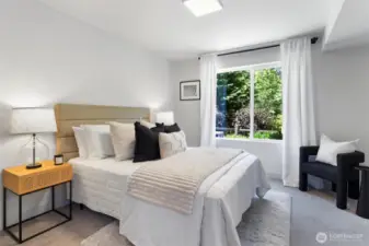 Peaceful vews of the greenbelt from the ground floor guest bedroom.