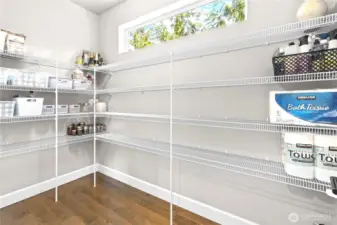 Spacious walk-in pantry
