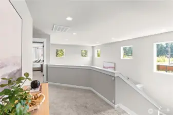 2nd floor landing at the top of the stairs