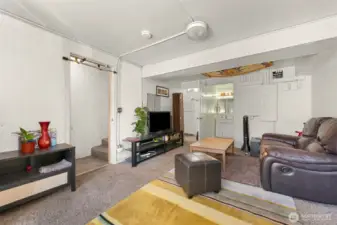 The downstairs living area in the house