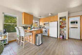 Eating bar off the kitchen in duplex