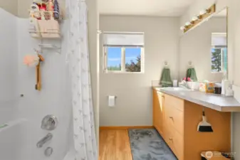 Upstairs batthroom in duplex