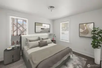 Unit B bedroom - virtually staged