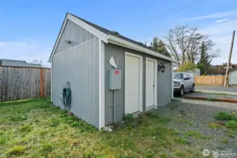 Laundry facilities and additional storage for each unit on the rear side.