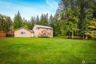 Fully flat back yard perfect for actives and hosting.