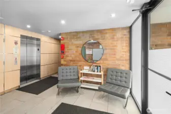 Building Lobby for mail and package pick up.