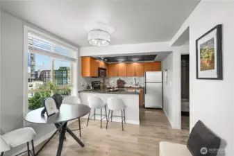 Open flow with loads of natural light.