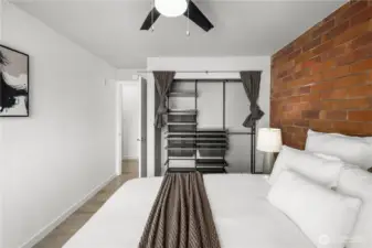 Unit Bedroom with great closet and light.