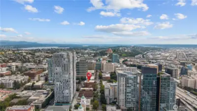 The Sunning Seattle Skyline and Puget