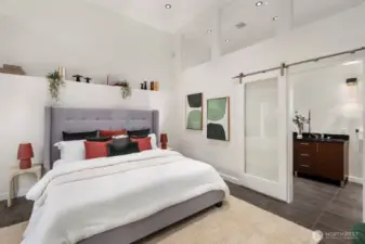 Primary with en suite, lower level.