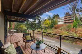 Large 360 degree deck presents great spaces to entertain and/or relax.