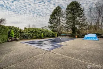 Outdoor pool and sauna
