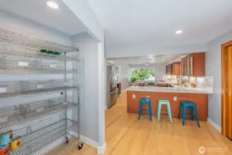 Pantry space and lots of room for helpers.