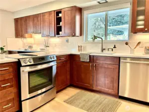 Kitchen window overlooks the courtyard.