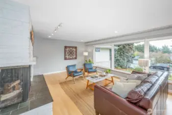 Oversized windows in living room.