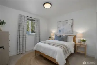 Virtually staged 2nd bedroom.