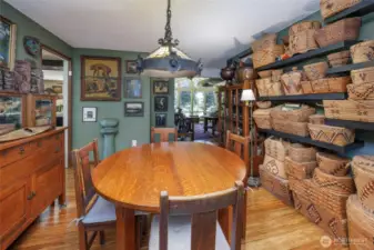 Formal dining room with bamboo floors is perfect for enjoying large gatherings.