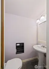 Lower level half bathroom
