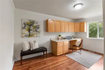 This room was used as an office but could easily be converted to a 4th bedroom or play room.