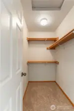 The primary bedroom has a walk-in closet.