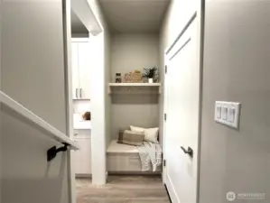 Second stairwell off garage leads to Flex Space