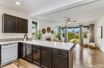 Open space concept from kitchen