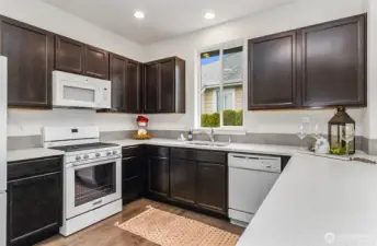 Great amount of counter space and flow is fantastic