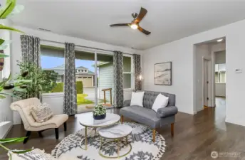 Great natural light with slider leading to back covered patio