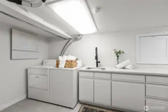 Lower level laundry room