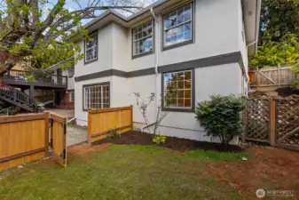 Fenced portion of back yard