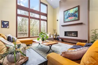 Enjoy mother nature year-round from your 2 story windows letting in tons of natural light. Custom smart wiring throughout home inc roller shades for windows