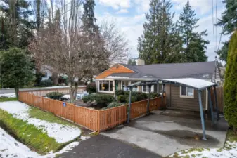 Carport + street parking