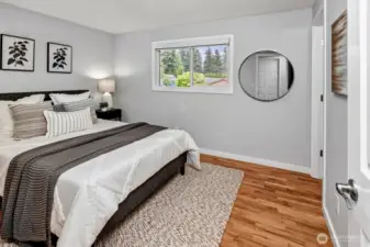 Primary suite with attached bath.