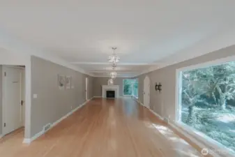 looking into the living space from the dining space