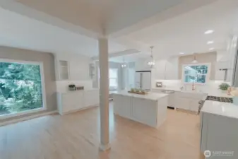 a chefs dream kitchen! Dolomite tops, 6 burner gas range, under cabinet lighting and more!