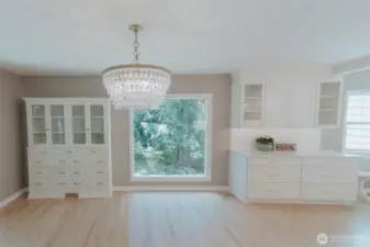 built ins and dining space