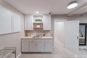 kitchenette for you. featuring a microwave and a 10 cu ft refrigerator