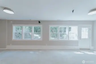 lower daylight space. so much light pouringin these windows