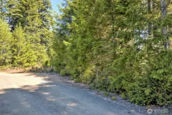 As you drive down the shared driveway into the property
