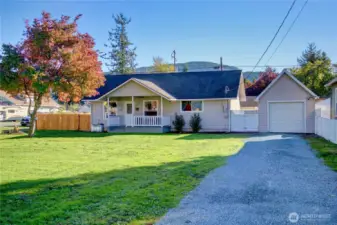 Freshly graveled driveway. Great off street parking for an RV!