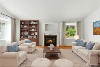 Living room virtually staged