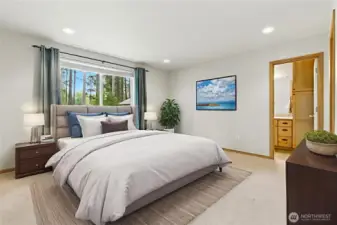 Primary bedroom virtually staged