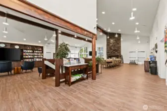 This lodge-style clubhouse is truly an inviting space to gather.