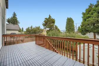 Deck area off of kitchen living area on second floor