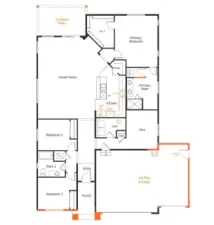 1990 Floorplan with 3 car garage