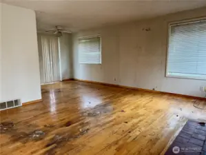 Living room, dining area