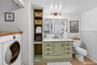 Laundry in guest bathroom