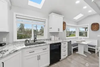 Large windows bring in natural light