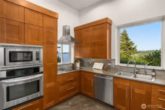 Enjoy views of Lake Washington while cooking!