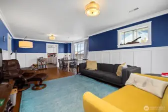 The dining area is also spacious and looks out to the side yard.